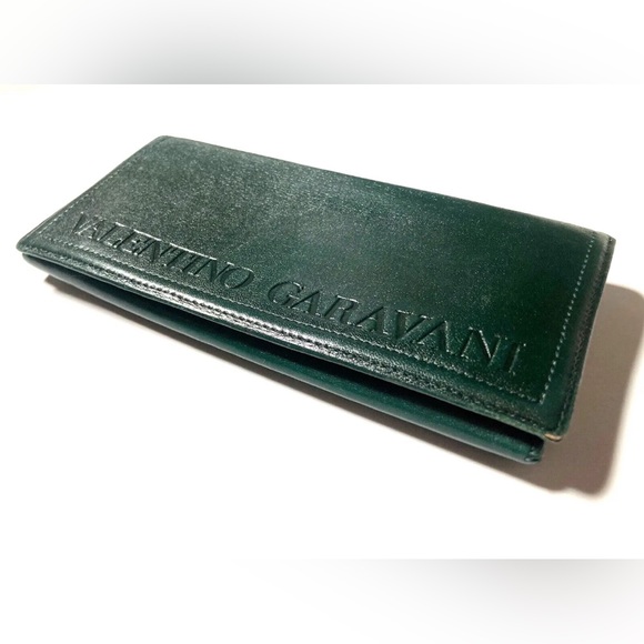 VALENTINO GARAVANI VINTAGE LARGE LOGO LEATHER LONG WALLET - Picture 4 of 16